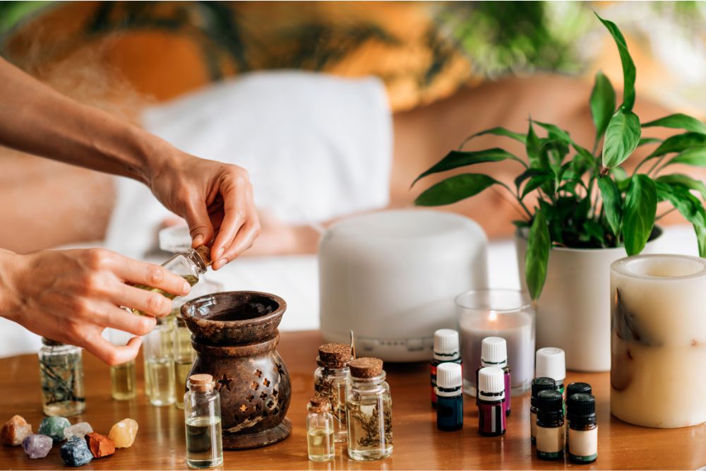 Esenciální oleje a suroviny pro přípravu aromaterapeutických směsí na relaxaci